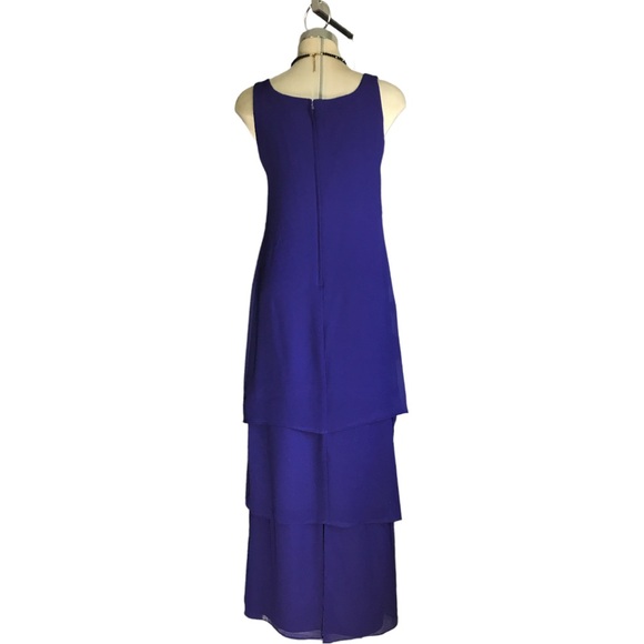 PATRA Luxury Royal Blue SleevelessLayered Maxi Dress Size 8 - Picture 7 of 12